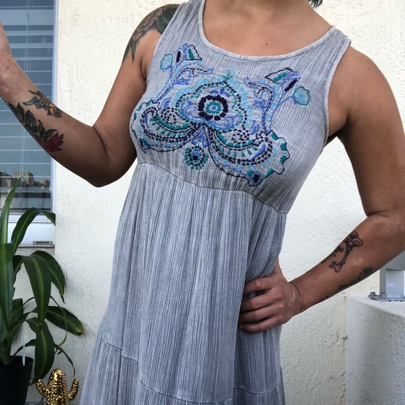 Boho Vibe Long Gray Maxi Dress! - Picture 2 of 6